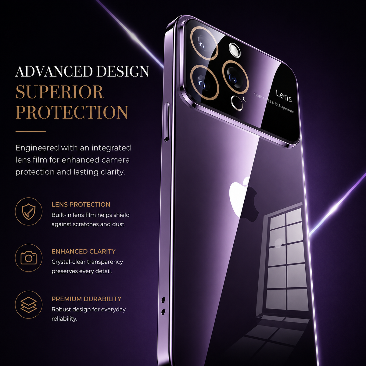 Premium iPhone Case MagSafe Compatible Transparent Shockproof Protective Cover Clear Hard PC Back Silicone Bumper Camera Lens Protection Ultra Thin Slim Design