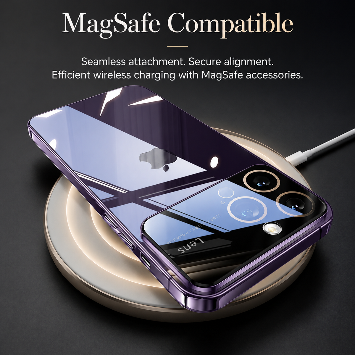 Premium iPhone Case MagSafe Compatible Transparent Shockproof Protective Cover Clear Hard PC Back Silicone Bumper Camera Lens Protection Ultra Thin Slim Design