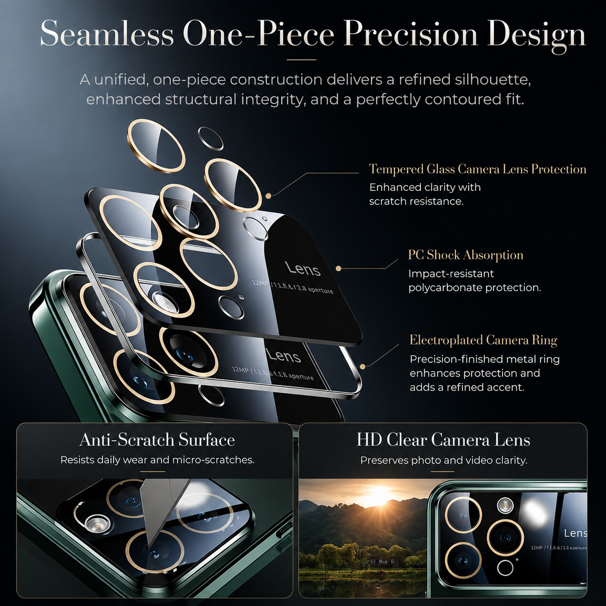 Premium iPhone Case MagSafe Compatible Transparent Shockproof Protective Cover Clear Hard PC Back Silicone Bumper Camera Lens Protection Ultra Thin Slim Design