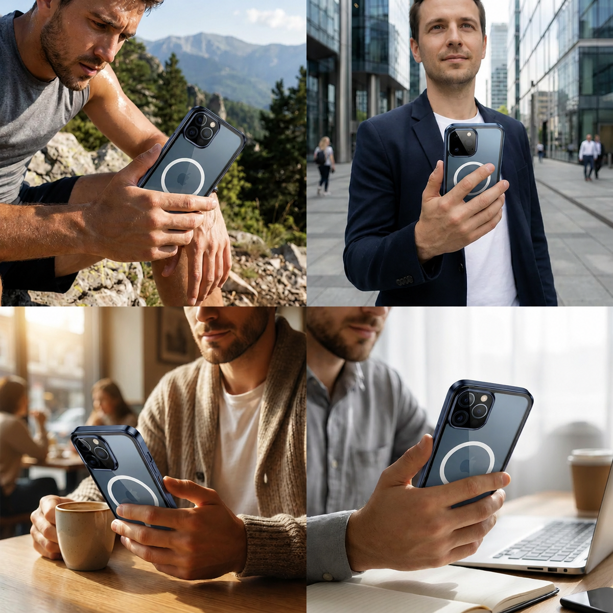 Premium iPhone Case MagSafe Compatible Transparent Tempered Glass Aluminum Frame Shockproof Protective Cover Full Body Camera Lens Protection Slim