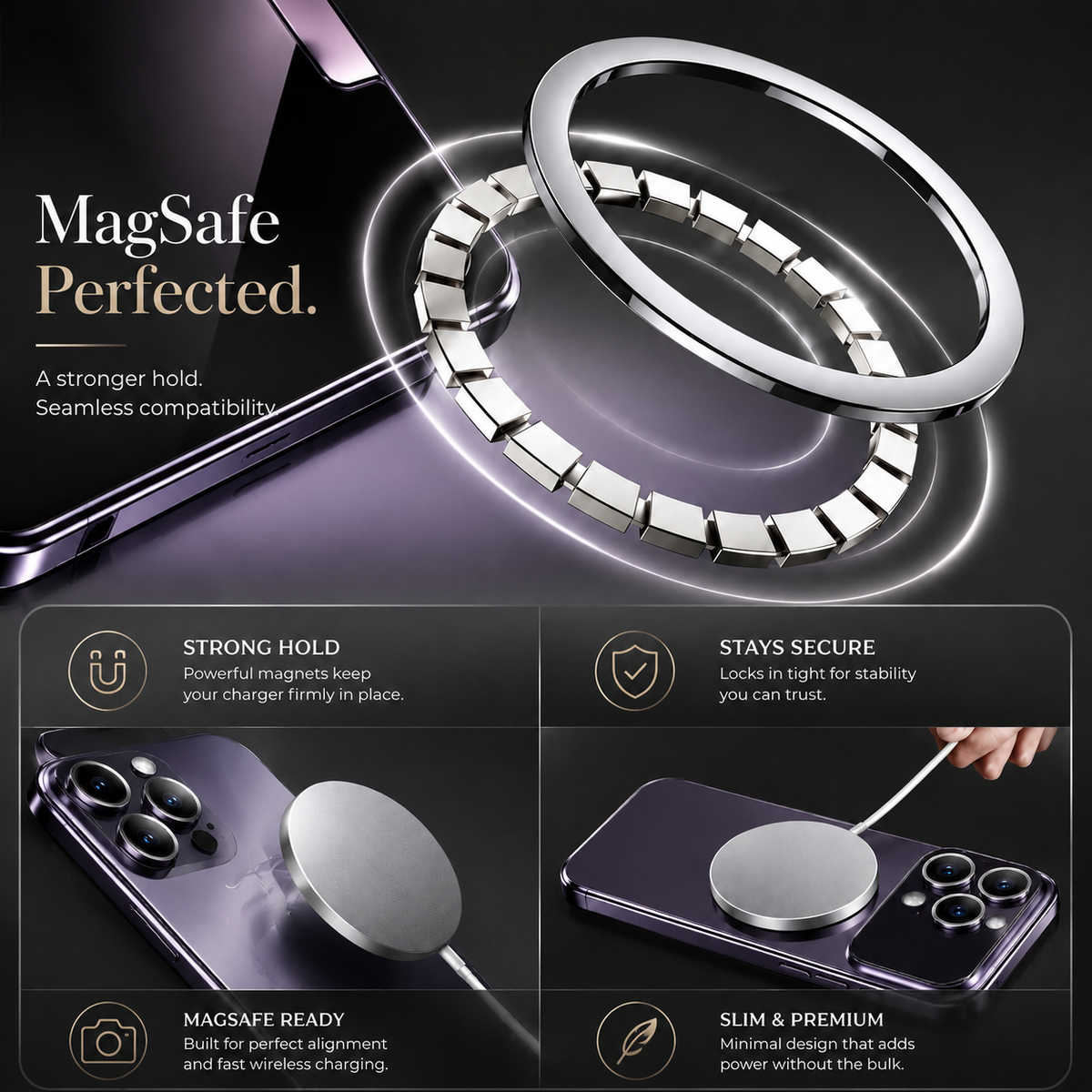 Premium iPhone Case MagSafe Compatible Transparent Tempered Glass Cover Ultra Thin Shockproof Protection Camera Lens Guard Slim Magnetic Anti Scratch Design