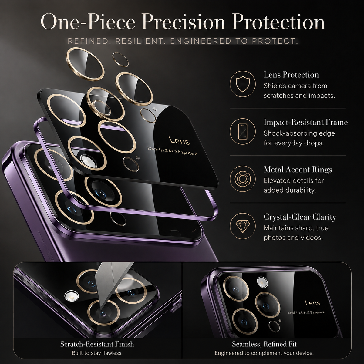 Premium iPhone Case MagSafe Compatible Transparent Tempered Glass Cover Ultra Thin Shockproof Protection Camera Lens Guard Slim Magnetic Anti Scratch Design