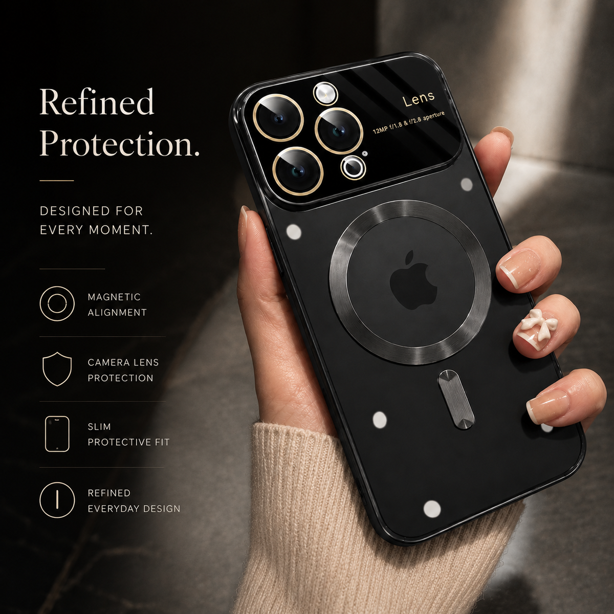Premium iPhone Case MagSafe Compatible Transparent Tempered Glass Cover Ultra Thin Shockproof Protection Camera Lens Guard Slim Magnetic Anti Scratch Design