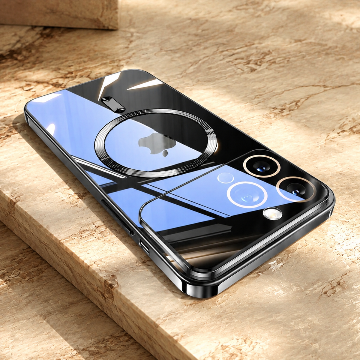 Premium iPhone Case MagSafe Compatible Transparent Tempered Glass Cover Ultra Thin Shockproof Protection Camera Lens Guard Slim Magnetic Anti Scratch Design
