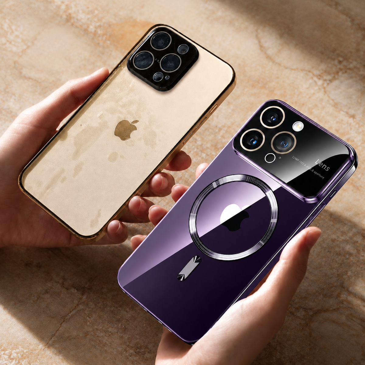 Premium iPhone Case MagSafe Compatible Transparent Tempered Glass Cover Ultra Thin Shockproof Protection Camera Lens Guard Slim Magnetic Anti Scratch Design