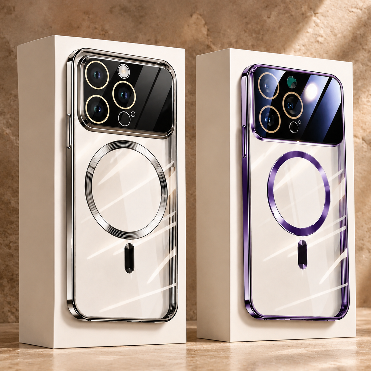 Premium iPhone Case MagSafe Compatible Transparent Tempered Glass Cover Ultra Thin Shockproof Protection Camera Lens Guard Slim Magnetic Anti Scratch Design