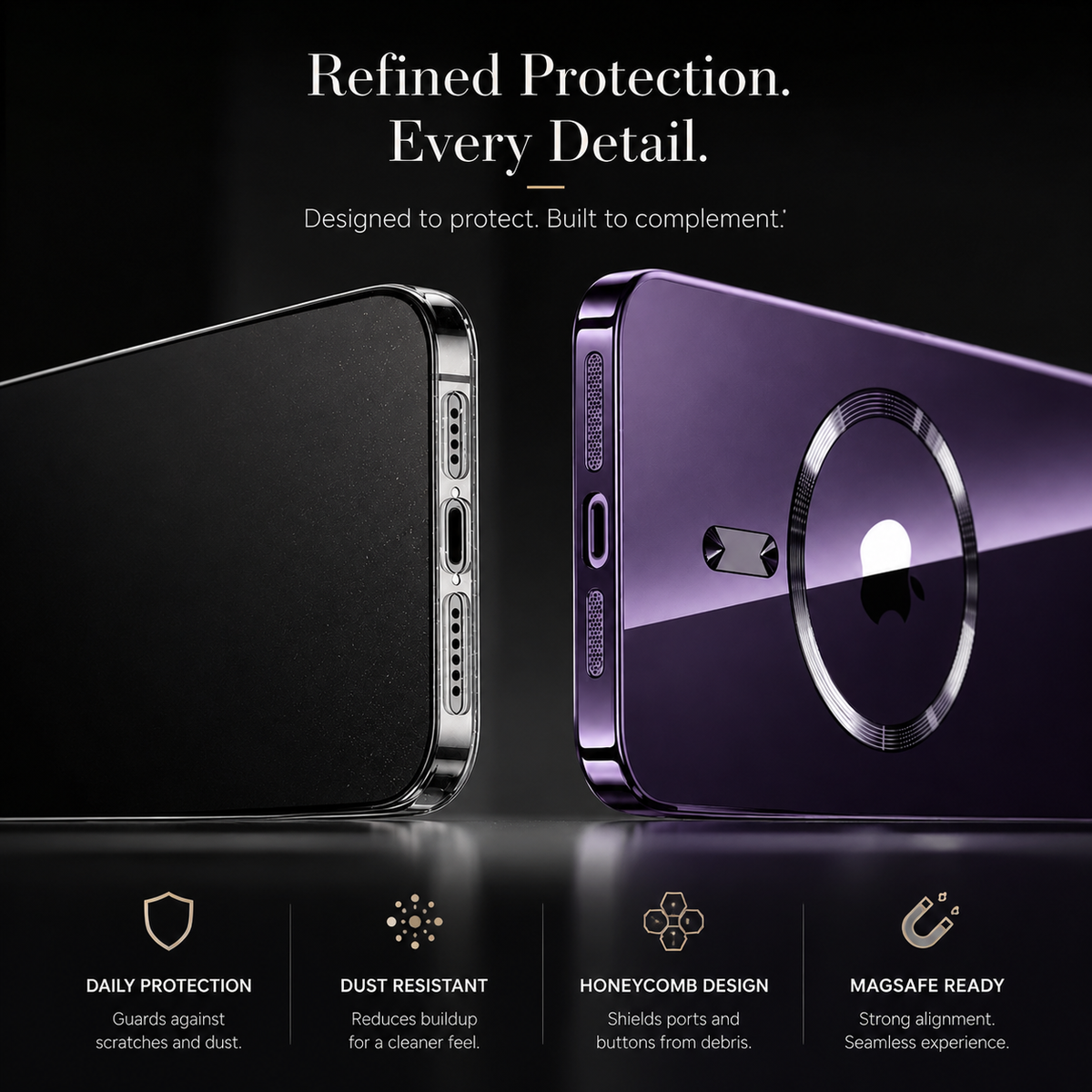 Premium iPhone Case MagSafe Compatible Transparent Tempered Glass Cover Ultra Thin Shockproof Protection Camera Lens Guard Slim Magnetic Anti Scratch Design