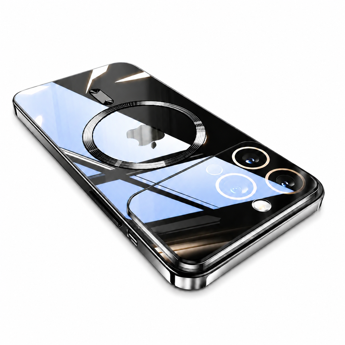 Premium iPhone Case MagSafe Compatible Transparent Tempered Glass Cover Ultra Thin Shockproof Protection Camera Lens Guard Slim Magnetic Anti Scratch Design