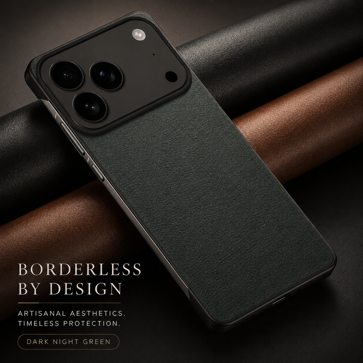 Premium iPhone Case MagSafe Compatible Ultra Thin Leather Cover Frameless PC Back Shockproof Anti Fall Camera Protection Non Slip Matte Slim Design