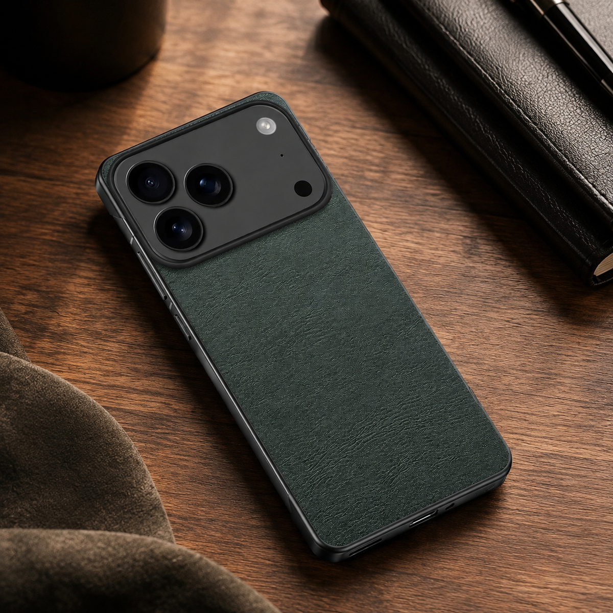 Premium iPhone Case MagSafe Compatible Ultra Thin Leather Cover Frameless PC Back Shockproof Anti Fall Camera Protection Non Slip Matte Slim Design