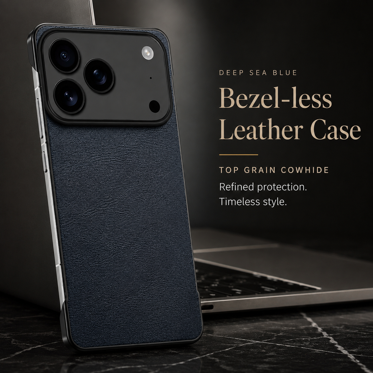 Premium iPhone Case MagSafe Compatible Ultra Thin Leather Cover Frameless PC Back Shockproof Anti Fall Camera Protection Non Slip Matte Slim Design