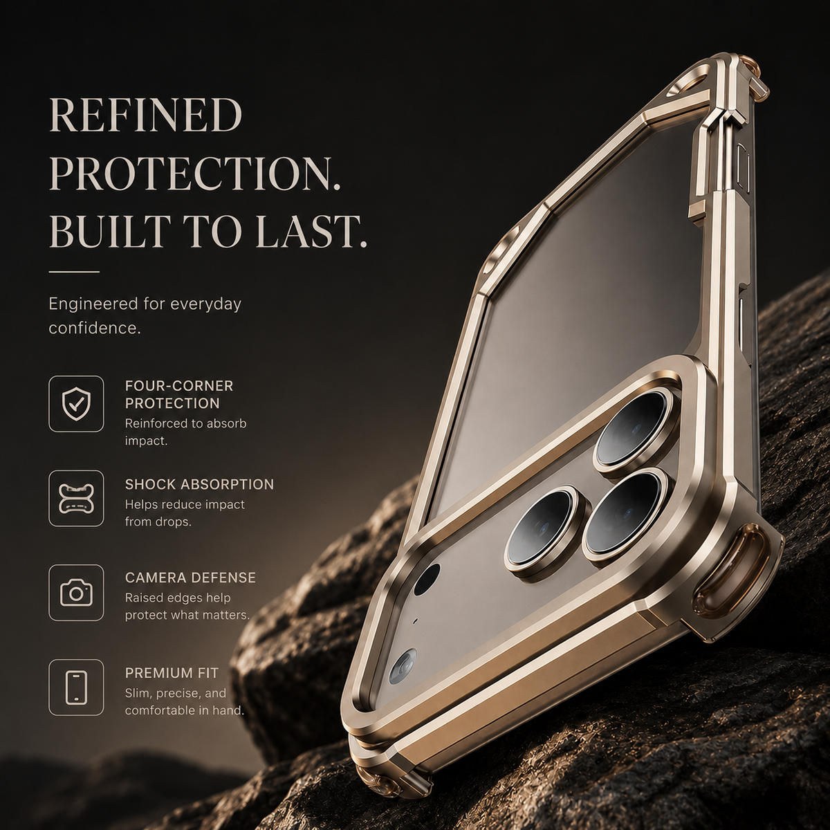 Premium iPhone Case MagSafe Compatible Ultra Thin Metal Bumper Cover Shockproof Protection Camera Lens Guard Slim Magnetic Lightweight Anti Scratch Design