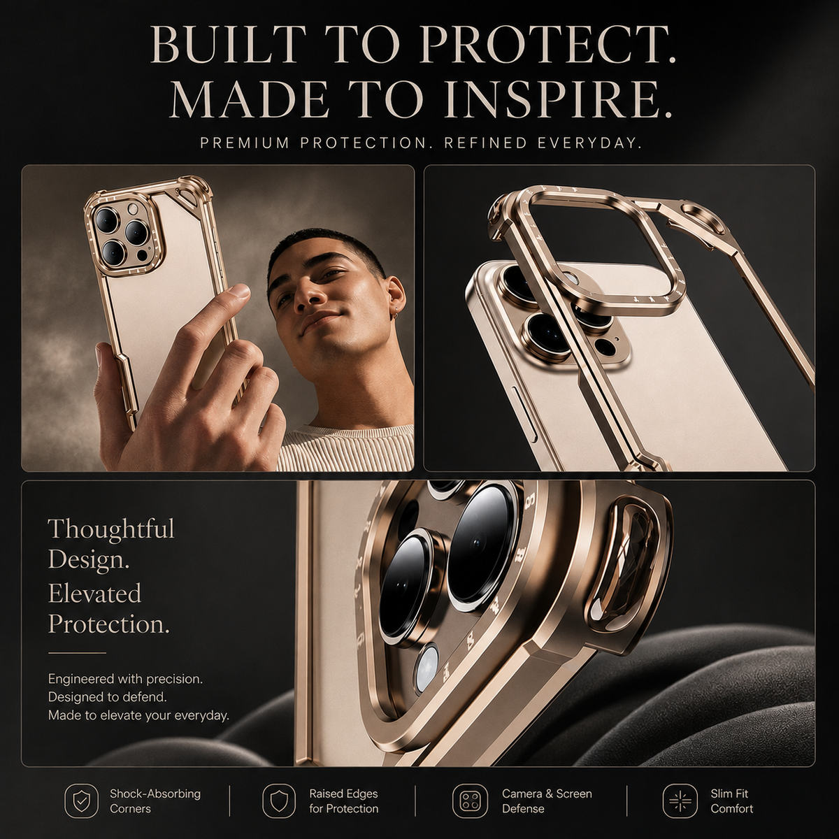 Premium iPhone Case MagSafe Compatible Ultra Thin Metal Bumper Cover Shockproof Protection Camera Lens Guard Slim Magnetic Lightweight Anti Scratch Design