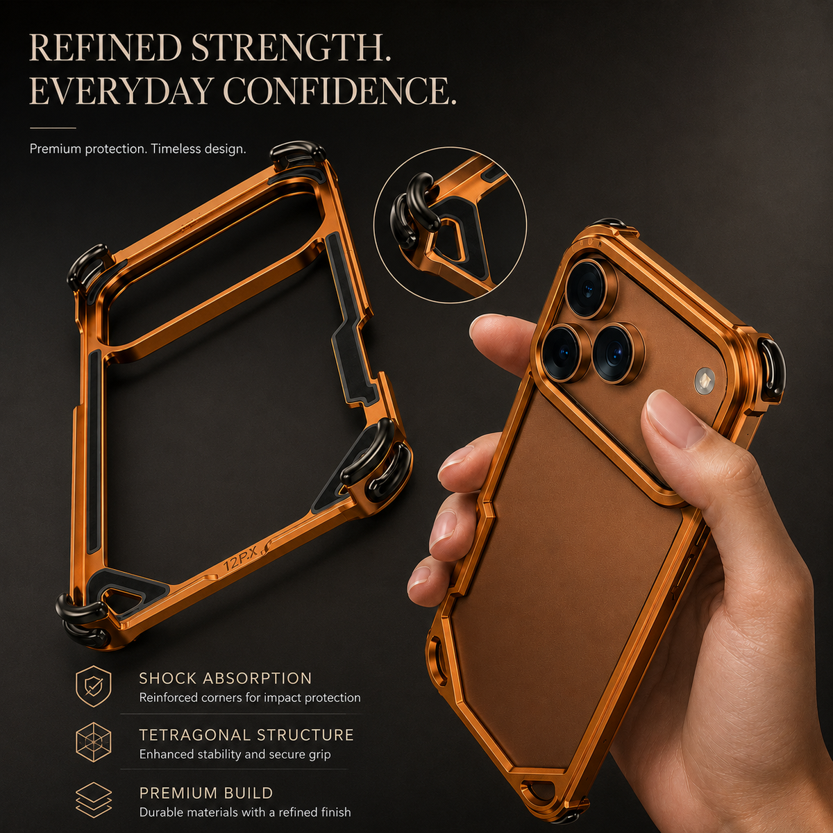 Premium iPhone Case MagSafe Compatible Ultra Thin Metal Bumper Cover Shockproof Protection Camera Lens Guard Slim Magnetic Lightweight Anti Scratch Design