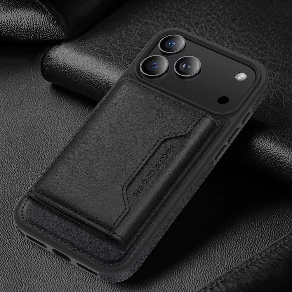 Premium iPhone Case MagSafe Compatible Wallet PU Leather Card Holder Shockproof Protective Cover Magnetic Anti Scratch Non Slip Secure Storage