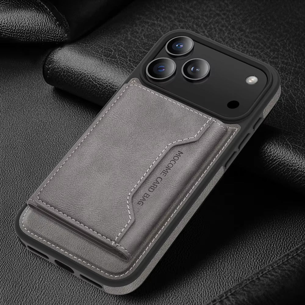 Premium iPhone Case MagSafe Compatible Wallet PU Leather Card Holder Shockproof Protective Cover Magnetic Anti Scratch Non Slip Secure Storage