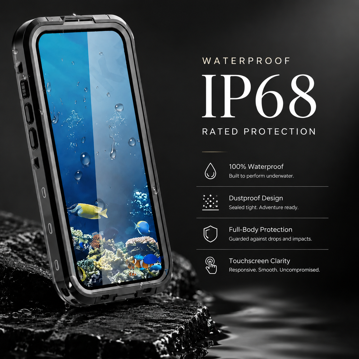 Premium iPhone Case MagSafe Compatible Waterproof IP68 Cover 360° Full Body Shockproof Protection Dustproof Camera Lens Guard Slim Rugged Outdoor Design