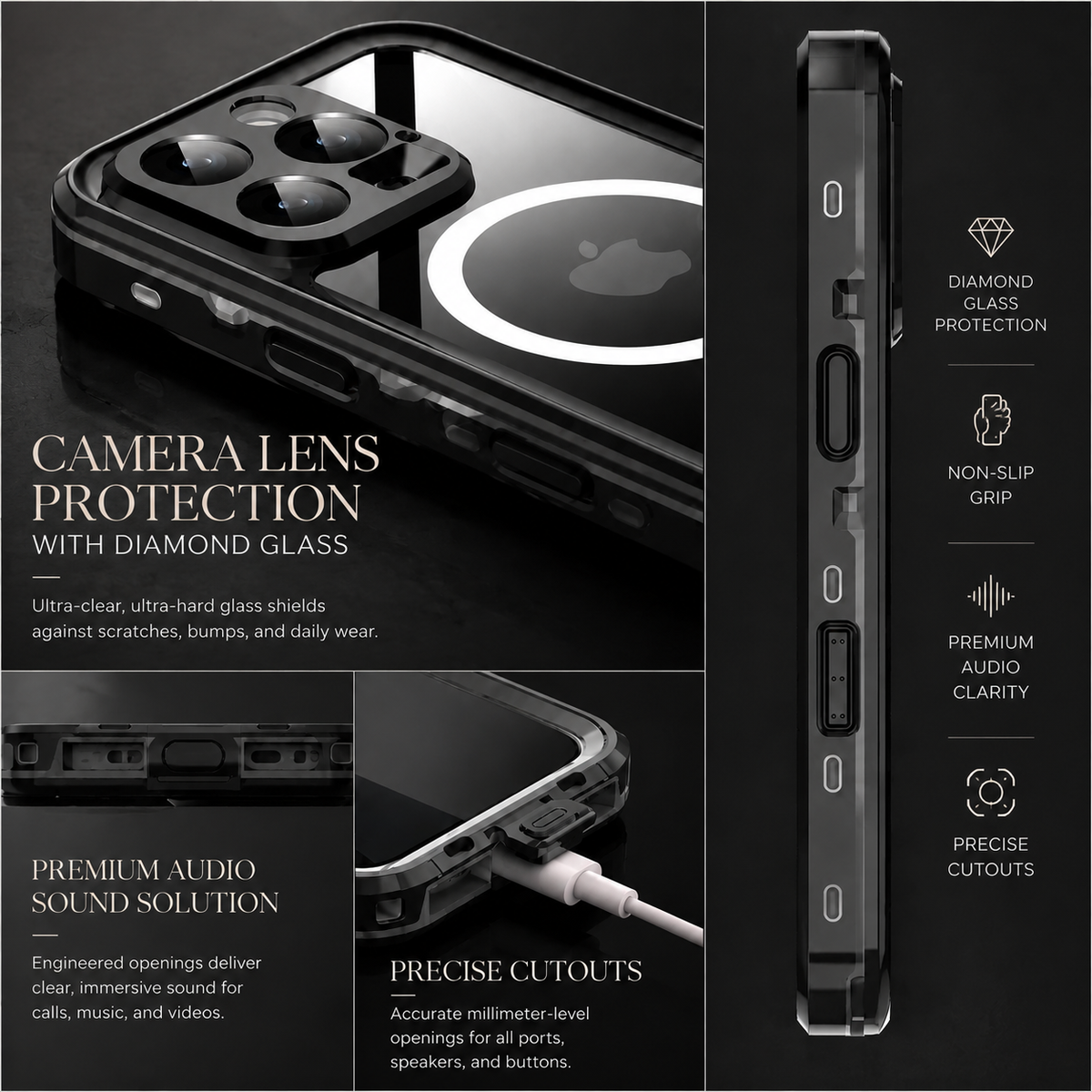 Premium iPhone Case MagSafe Compatible Waterproof IP68 Cover 360° Full Body Shockproof Protection Dustproof Camera Lens Guard Slim Rugged Outdoor Design