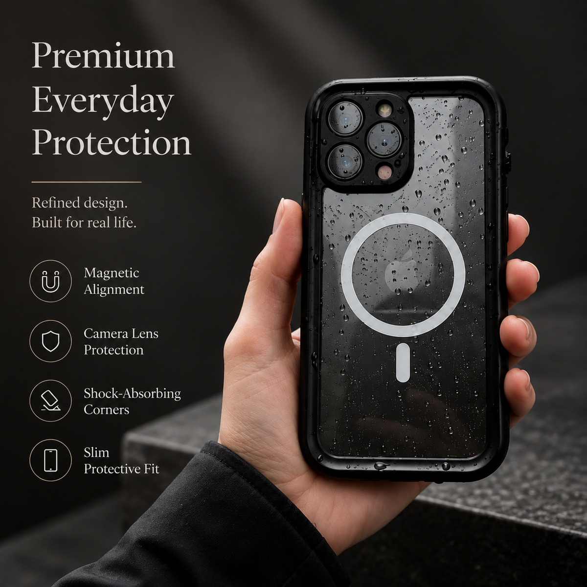 Premium iPhone Case MagSafe Compatible Waterproof IP68 Cover 360° Full Body Shockproof Protection Dustproof Camera Lens Guard Slim Rugged Outdoor Design