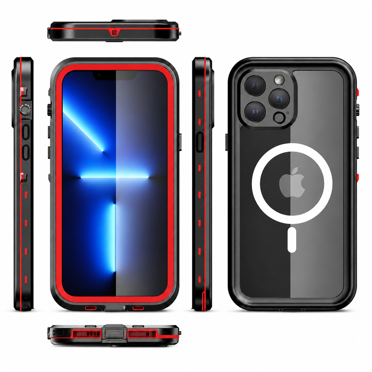 Premium iPhone Case MagSafe Compatible Waterproof IP68 Cover Full Body Protection Shockproof Dustproof Camera Lens Guard Slim Rugged Outdoor Design