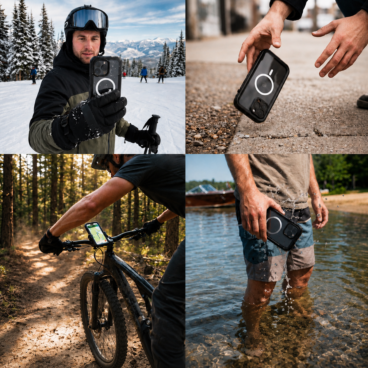 Premium iPhone Case MagSafe Compatible Waterproof IP68 Cover Full Body Protection Shockproof Dustproof Camera Lens Guard Slim Rugged Outdoor Design