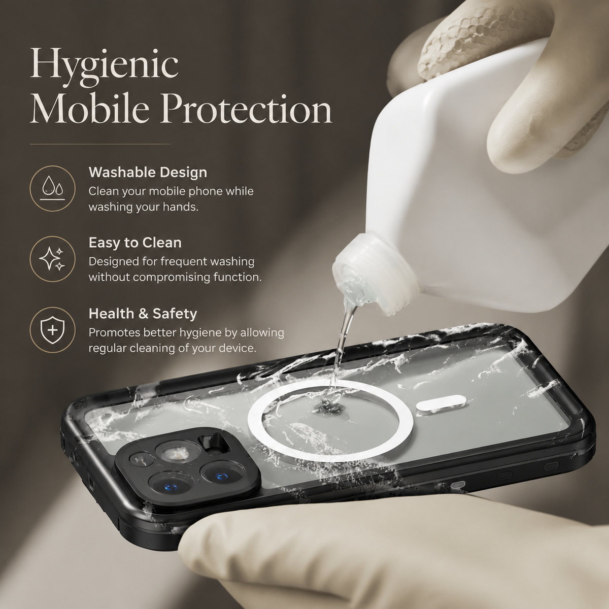 Premium iPhone Case MagSafe Compatible Waterproof IP68 Shockproof Protective Cover Full Body Sealed Camera Lens Protection Transparent Rugged Design