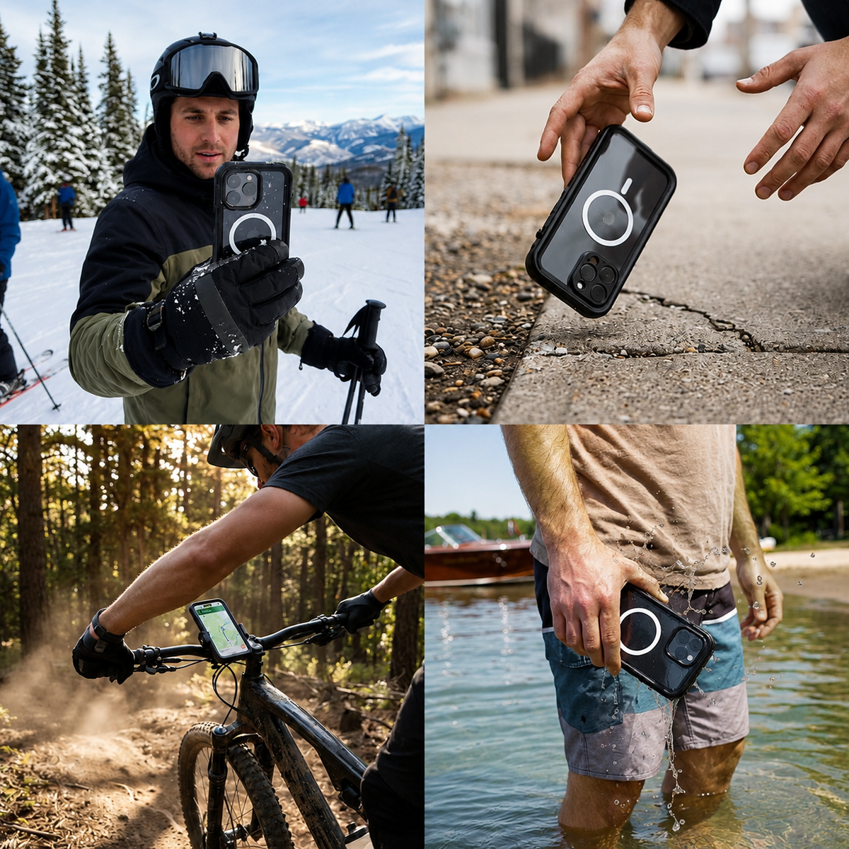 Premium iPhone Case MagSafe Compatible Waterproof IP68 Shockproof Protective Cover Full Body Sealed Camera Lens Protection Transparent Rugged Design