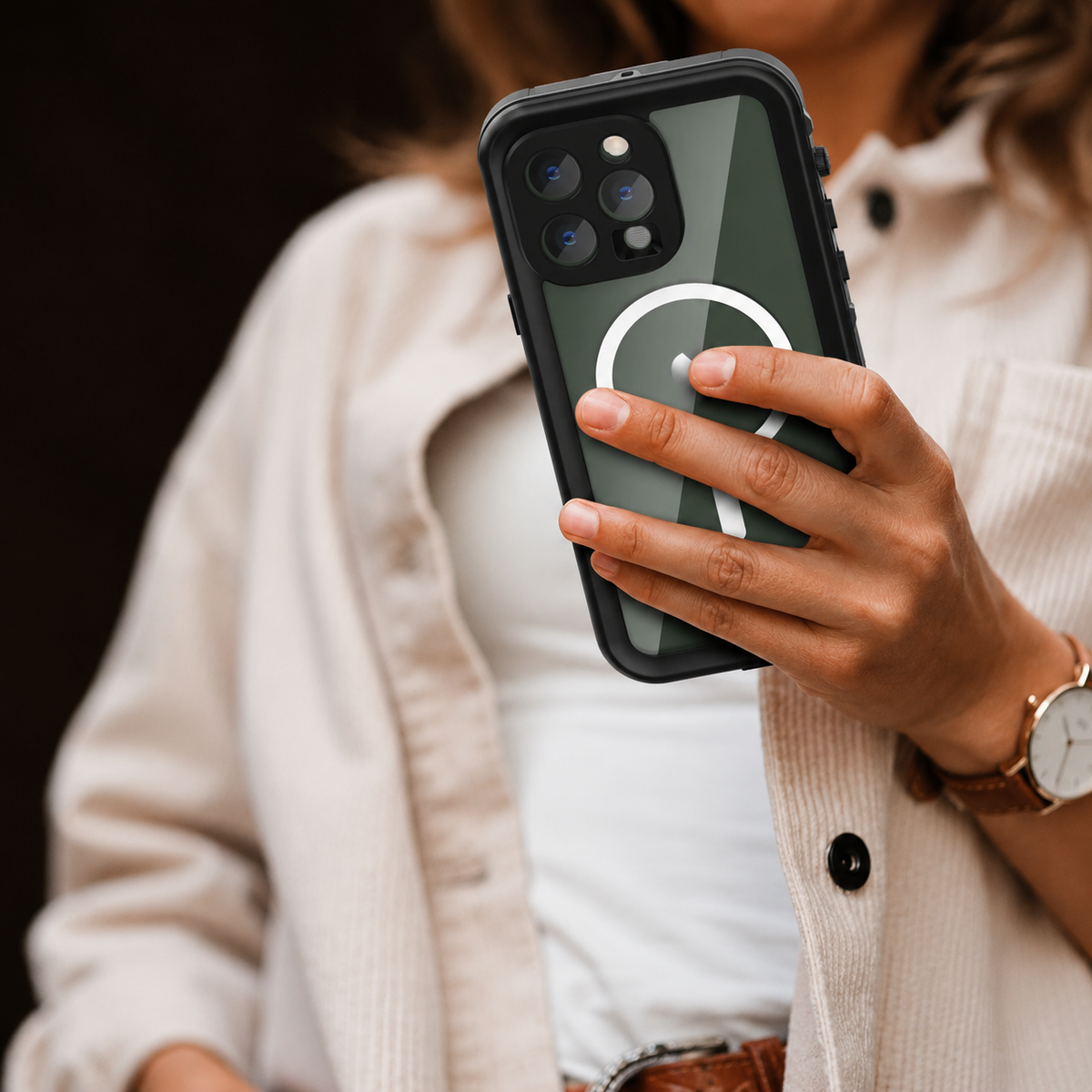 Premium iPhone Case MagSafe Compatible Waterproof IP68 Shockproof Protective Cover Full Body Sealed Camera Lens Protection Transparent Rugged Design