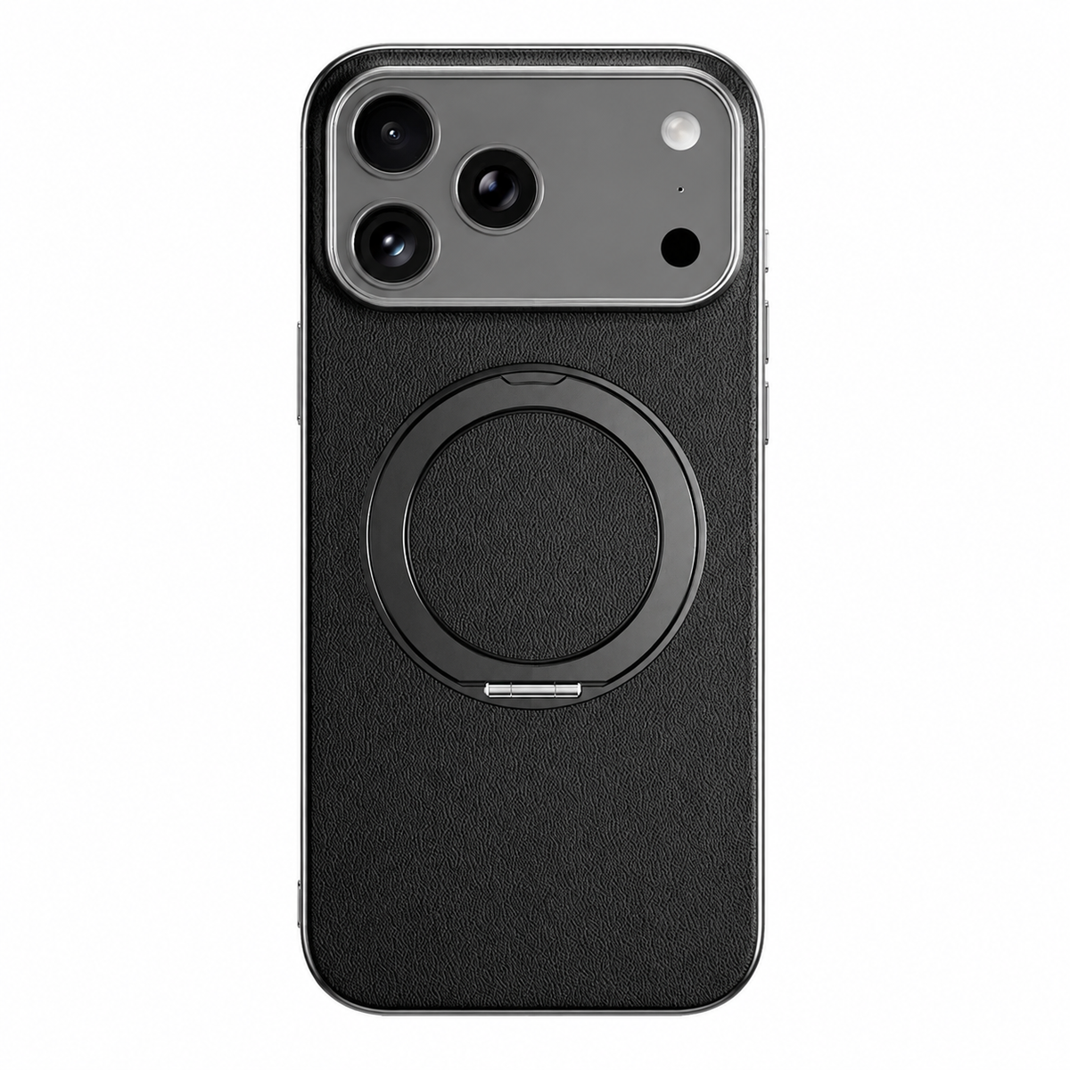 Premium iPhone Case MagSafe Cowhide Leather Magnetic Ring Holder Shockproof Protective Cover Camera Lens Protection PC TPU Anti Scratch Slim Grip