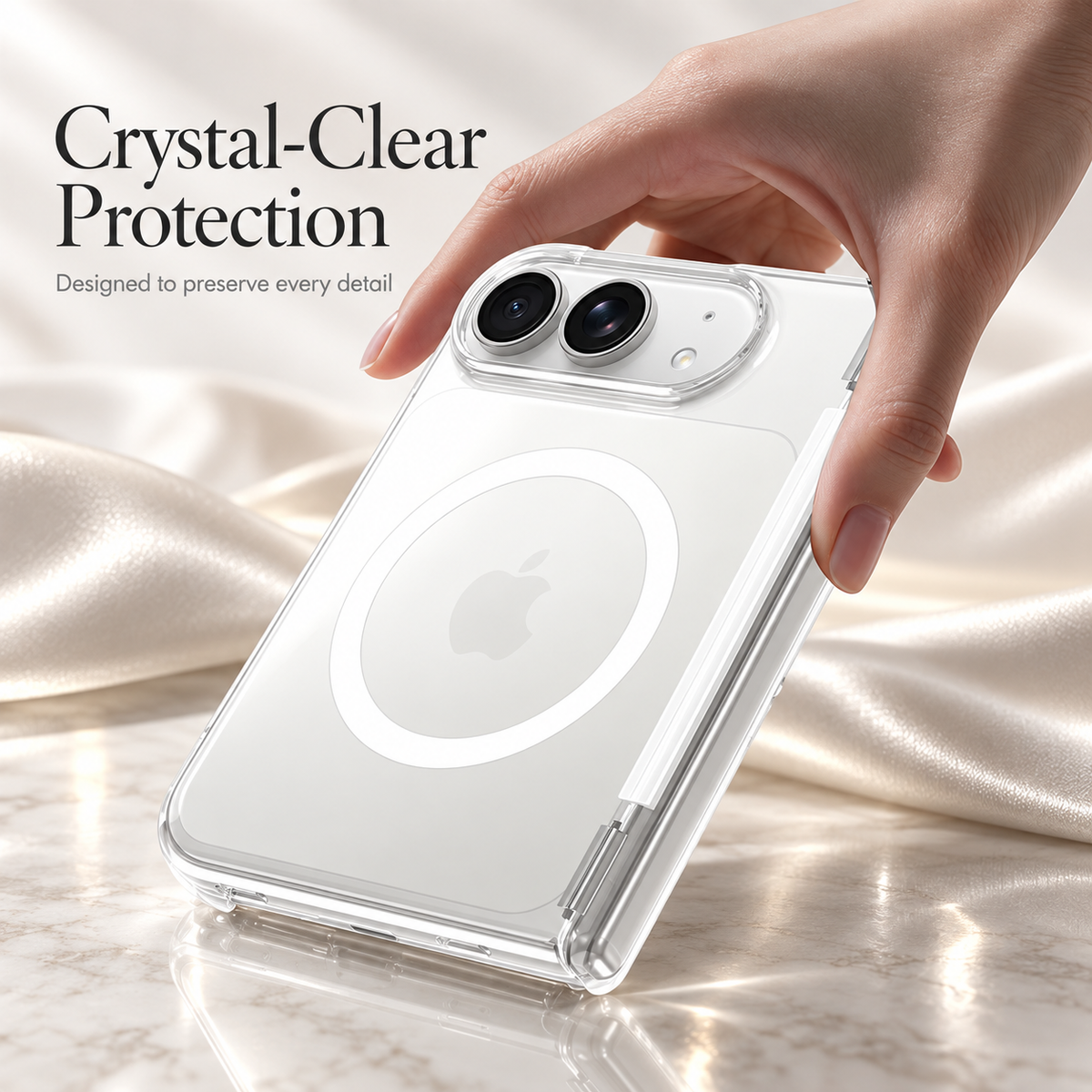 Premium iPhone Case MagSafe Crystal Clear Magnetic Foldable Shockproof PC TPU Full Coverage Anti Scratch Non Slip Lightweight Protective Cover Case