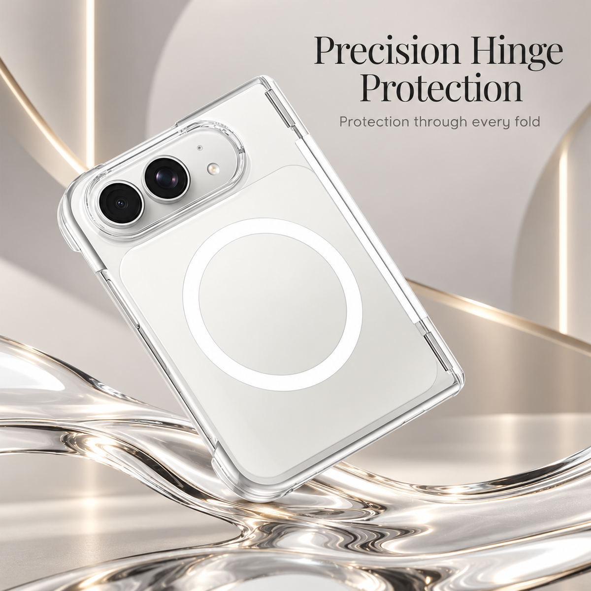 Premium iPhone Case MagSafe Crystal Clear Magnetic Foldable Shockproof PC TPU Full Coverage Anti Scratch Non Slip Lightweight Protective Cover Case