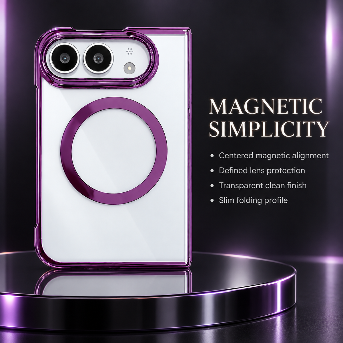 Premium iPhone Case MagSafe Electroplated Clear Magnetic Shockproof PC TPU Anti Scratch Non Slip Lightweight Foldable Transparent Protective Cover Case