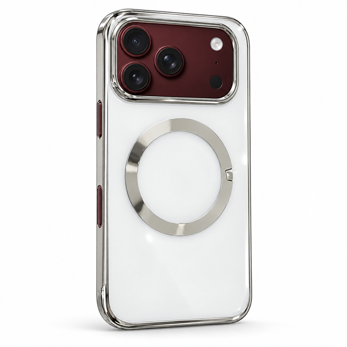 Premium iPhone Case MagSafe Electroplated Clear Magnetic Shockproof PC TPU Anti Scratch Non Slip Lightweight Foldable Transparent Protective Cover Case