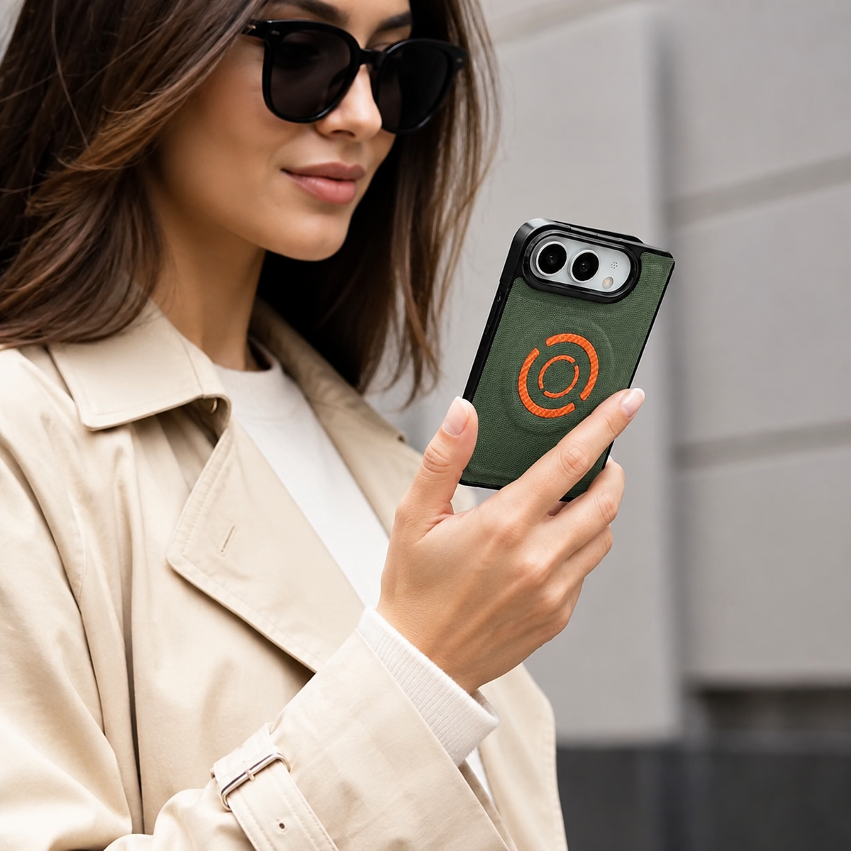 Premium iPhone Case MagSafe Fabric PU Leather Magnetic Full Camera Protection Shockproof Non Slip Matte Lightweight Textured Protective Back Cover Case
