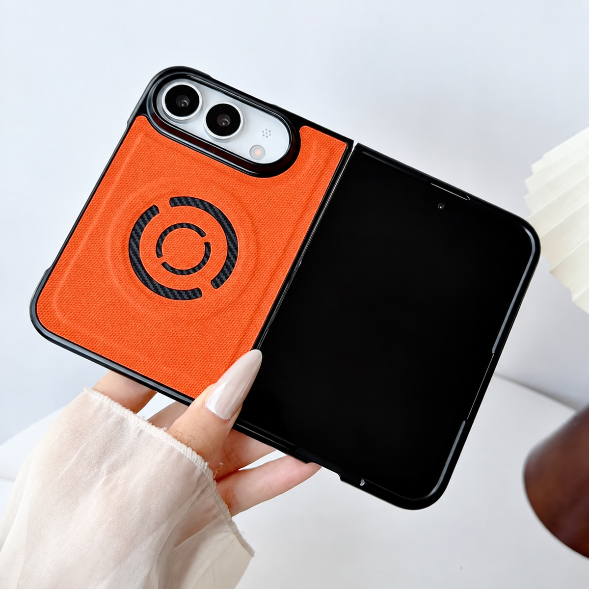 Premium iPhone Case MagSafe Fabric PU Leather Magnetic Full Camera Protection Shockproof Non Slip Matte Lightweight Textured Protective Back Cover Case