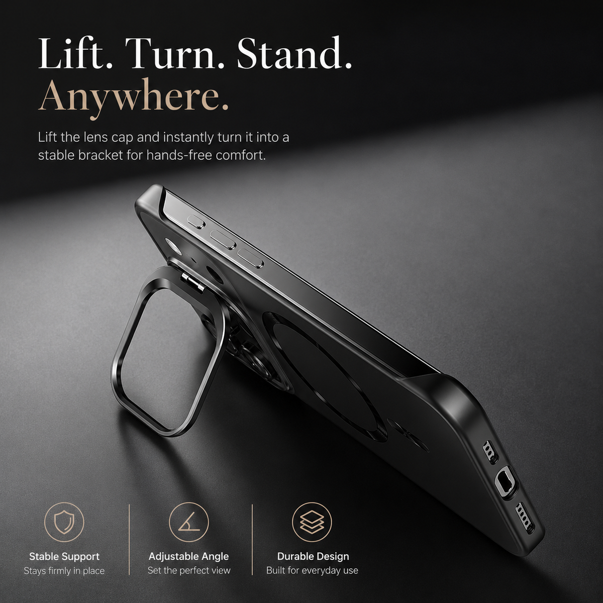 Premium iPhone Case MagSafe Frameless Metal Lens Holder Magnetic Ultra Thin Matte PC Anti Scratch Non Slip Lightweight Full Coverage Protective Cover