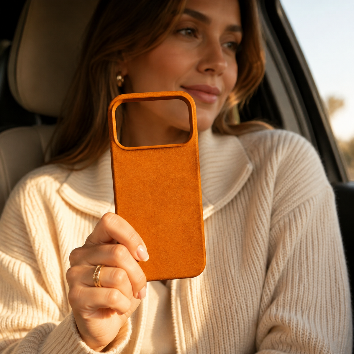 Premium iPhone Case MagSafe Genuine Alcantara Leather Magnetic Soft Touch Protective Cover Textured Non Slip Slim Business Shockproof Soft Case Design