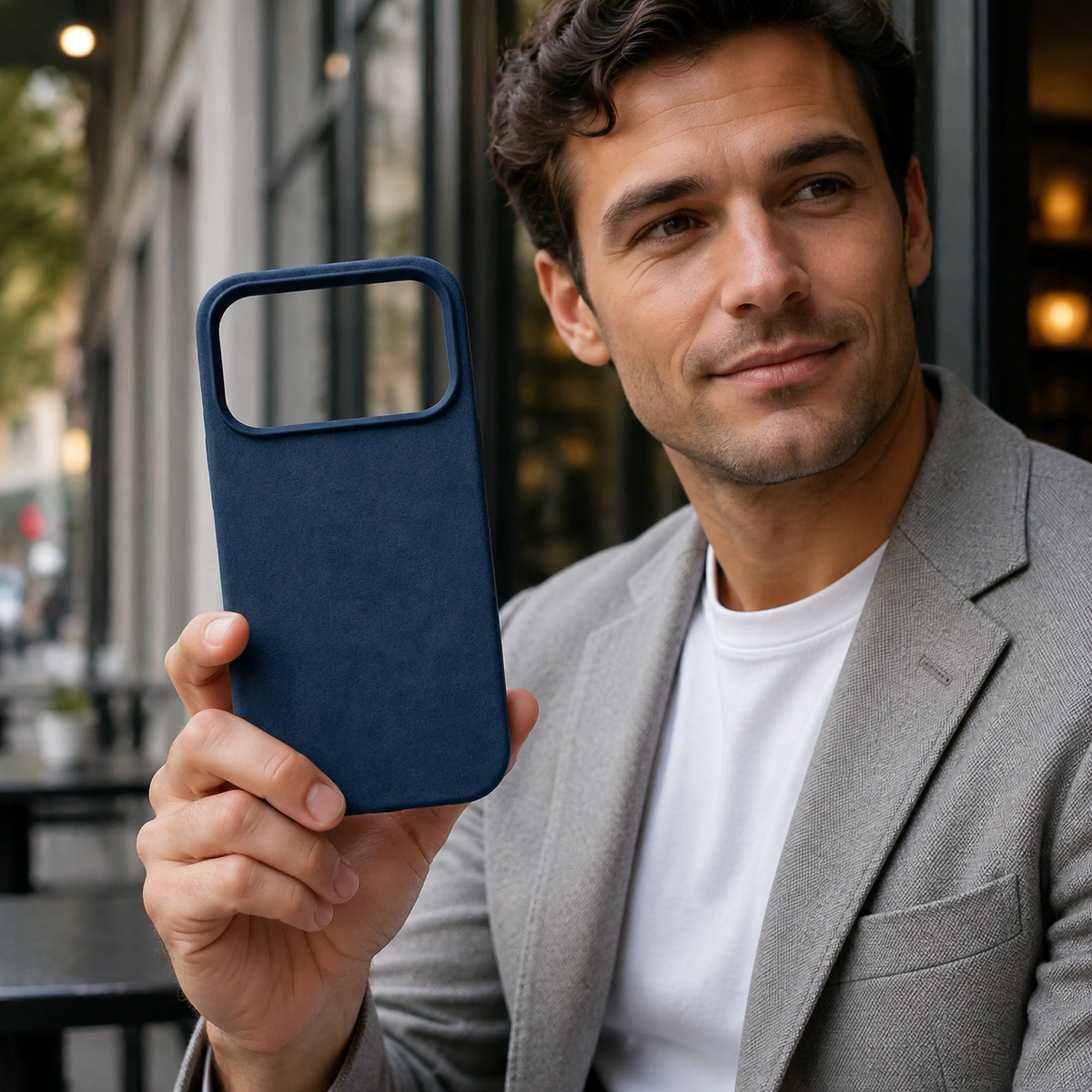 Premium iPhone Case MagSafe Genuine Alcantara Leather Magnetic Soft Touch Protective Cover Textured Non Slip Slim Business Shockproof Soft Case Design