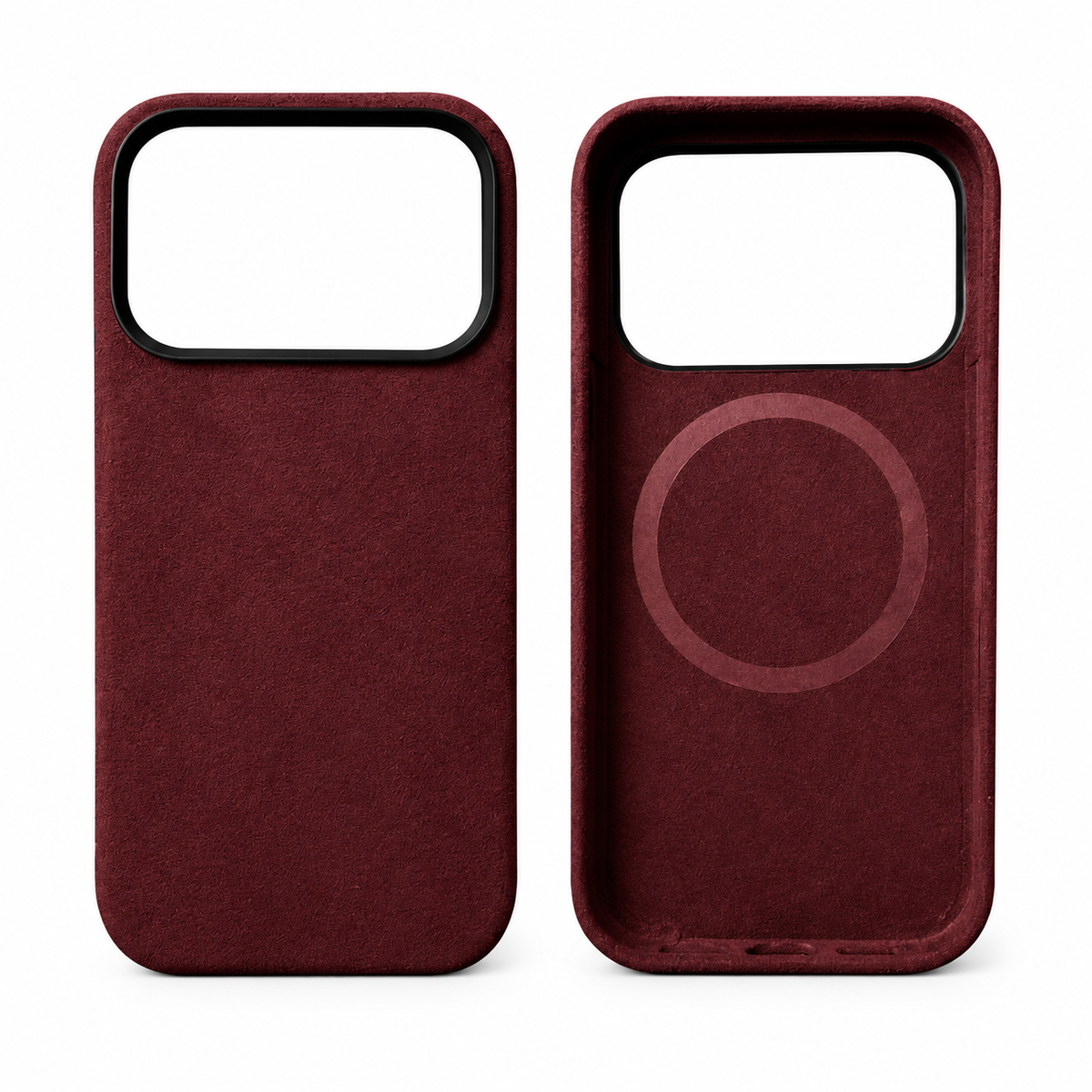 Premium iPhone Case MagSafe Genuine Alcantara Leather Magnetic Soft Touch Protective Cover Textured Non Slip Slim Business Shockproof Soft Case Design