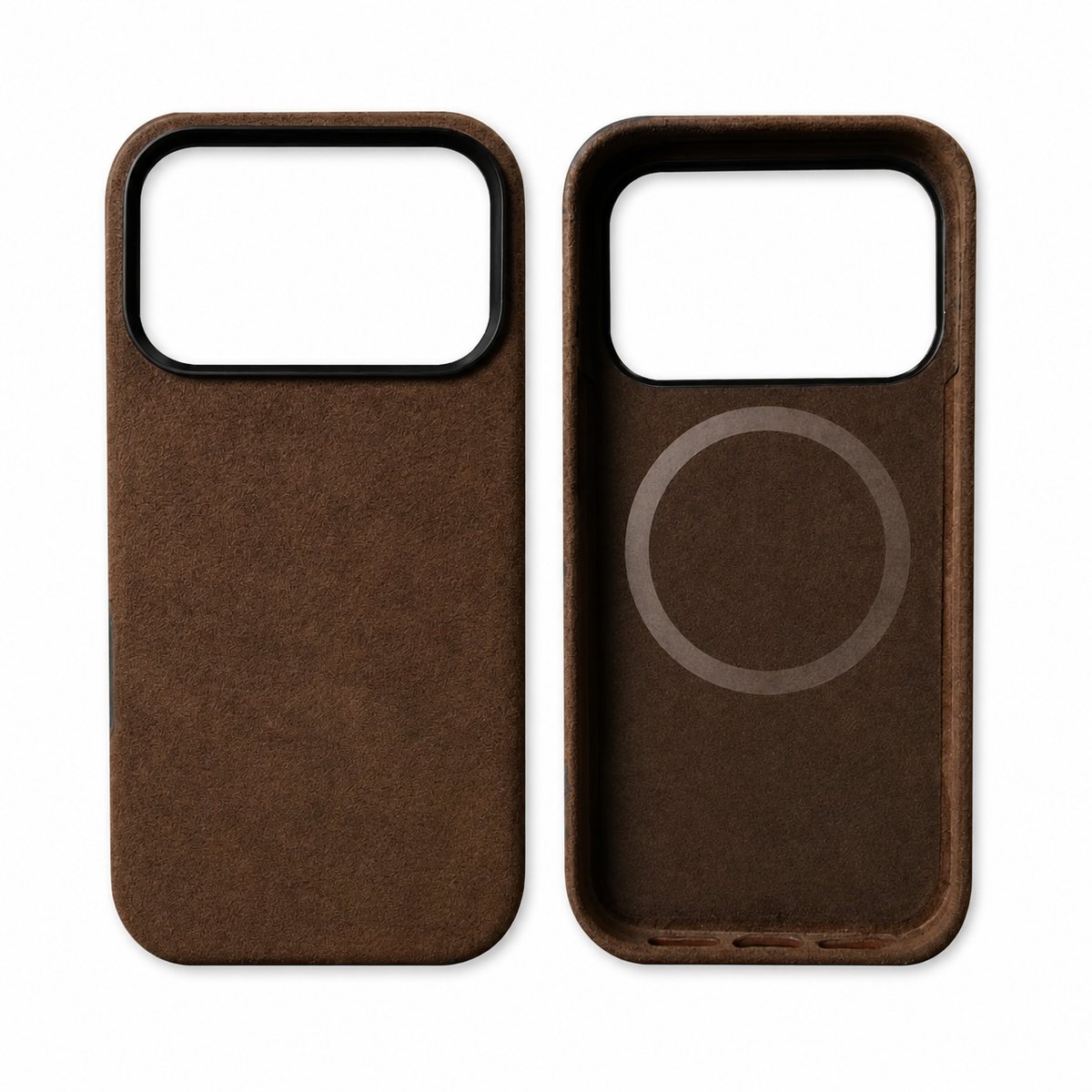 Premium iPhone Case MagSafe Genuine Alcantara Leather Magnetic Soft Touch Protective Cover Textured Non Slip Slim Business Shockproof Soft Case Design