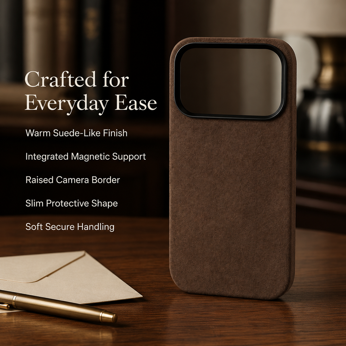 Premium iPhone Case MagSafe Genuine Alcantara Leather Magnetic Soft Touch Protective Cover Textured Non Slip Slim Business Shockproof Soft Case Design