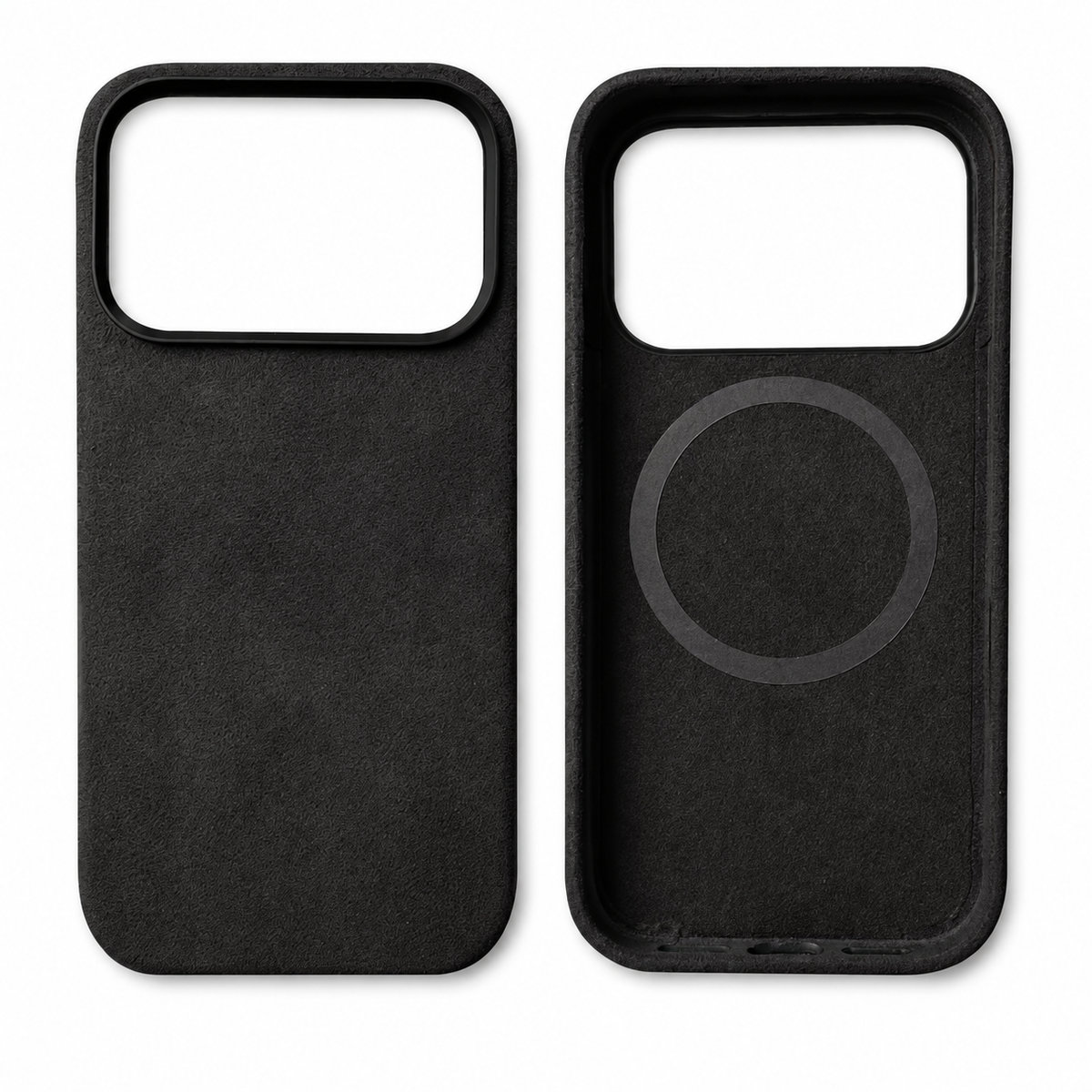 Premium iPhone Case MagSafe Genuine Alcantara Leather Magnetic Soft Touch Protective Cover Textured Non Slip Slim Business Shockproof Soft Case Design