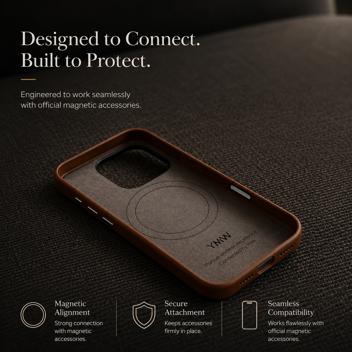 Premium iPhone Case MagSafe Genuine Cowhide Leather Magnetic Protective Cover Anti Fingerprint Non Slip Retro Full Coverage Shock Resistant Slim Luxury