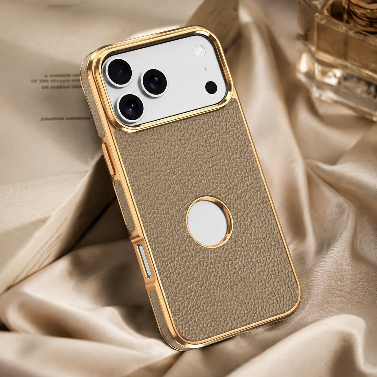 Premium iPhone Case MagSafe Genuine Cowhide Leather Slim Protective Cover Lychee Texture Anti Fingerprint Non Slip Camera Protection Magnetic Lightweight