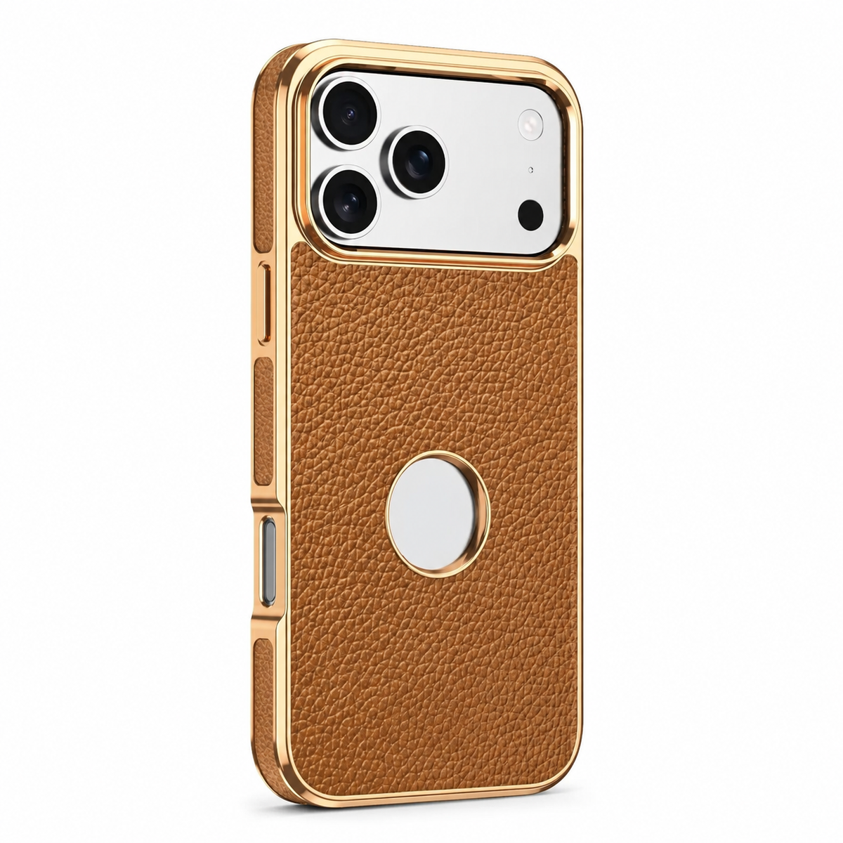 Premium iPhone Case MagSafe Genuine Cowhide Leather Slim Protective Cover Lychee Texture Anti Fingerprint Non Slip Camera Protection Magnetic Lightweight