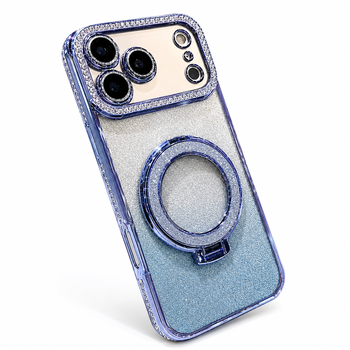 Premium iPhone Case MagSafe Glitter Diamond Mirror Magnetic Bracket Stand Makeup Lens Film Anti Scratch Non Slip Jewelled Protective Cover