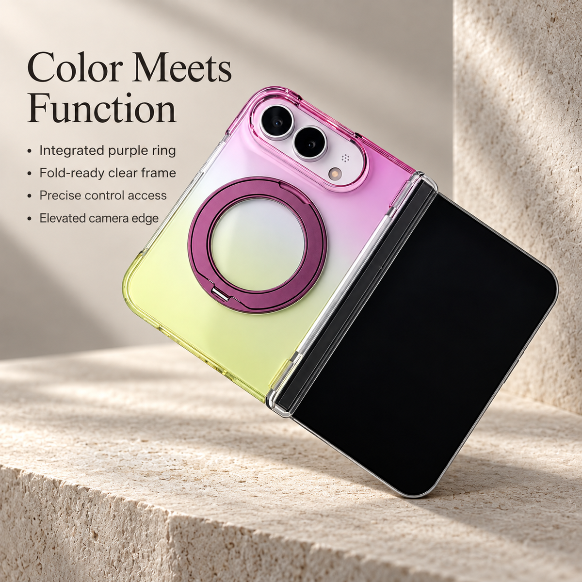 Premium iPhone Case MagSafe Gradient Foldable Hinge Armor Magnetic 360 Rotating Stand Shockproof Slim Protective Cover for iPhone Ultra Fold