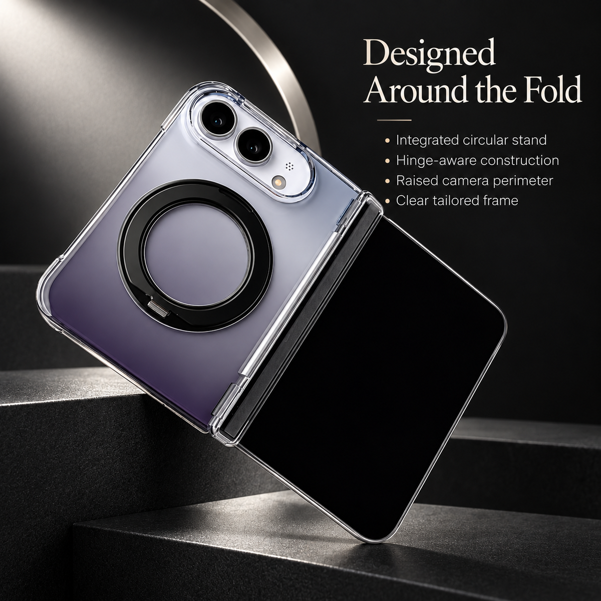 Premium iPhone Case MagSafe Gradient Foldable Hinge Armor Magnetic 360 Rotating Stand Shockproof Slim Protective Cover for iPhone Ultra Fold