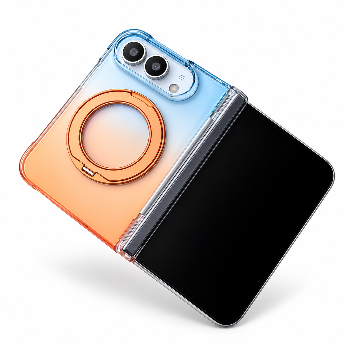 Premium iPhone Case MagSafe Gradient Foldable Hinge Armor Magnetic 360 Rotating Stand Shockproof Slim Protective Cover for iPhone Ultra Fold