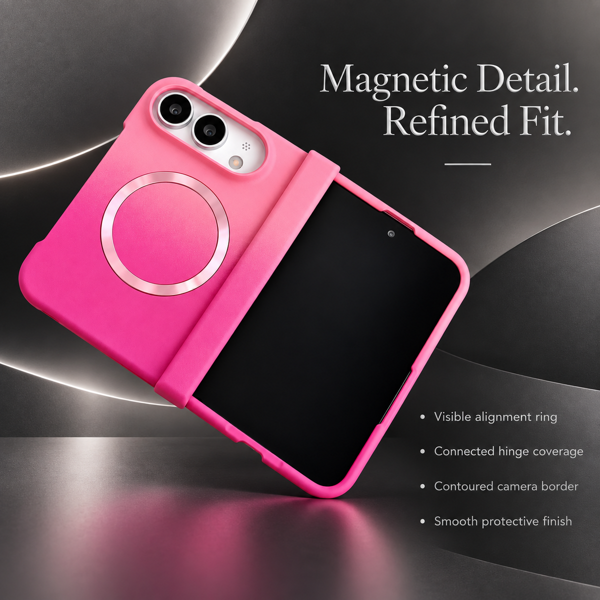 Premium iPhone Case MagSafe Gradient Hinge Protection Magnetic Hard PC Shockproof Foldable Anti Scratch Slim Protective Phone Cover Case Design